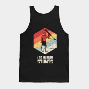 Stunts - Get Well Gift Fractured Broken Knee Cap Tank Top